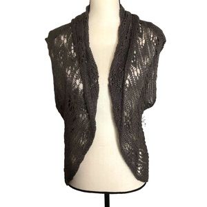 Lucky Brand brown Boho crochet vest Sz Xs-S